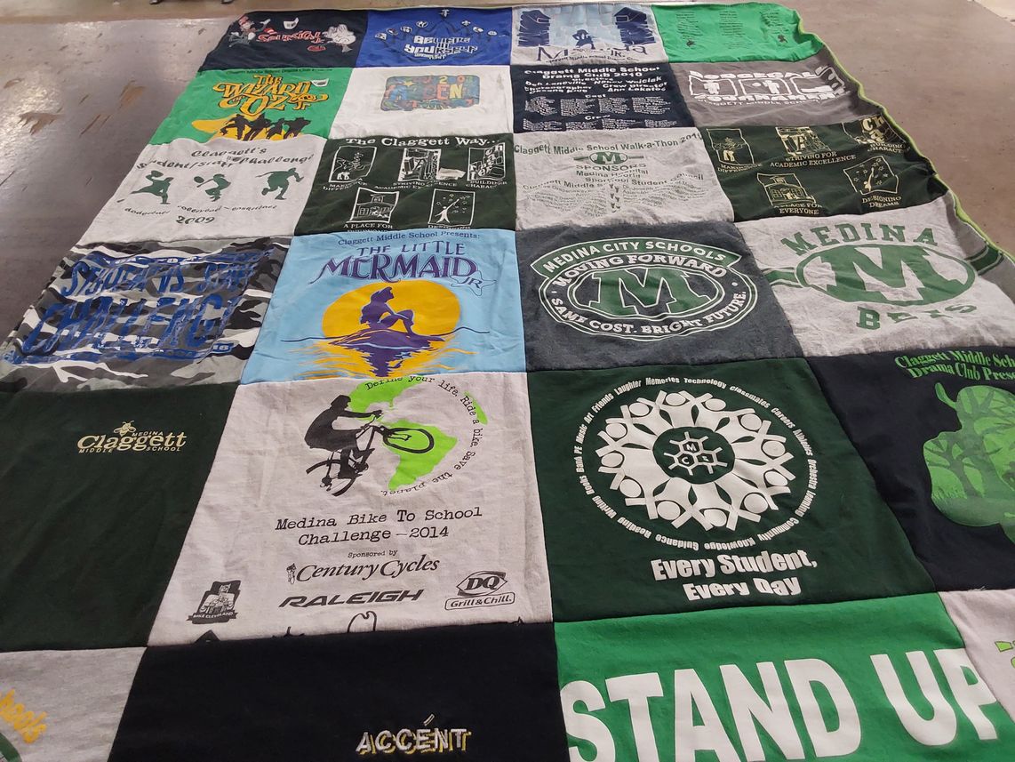 T-shirt quilt featuring medina btes by Shannon from OH