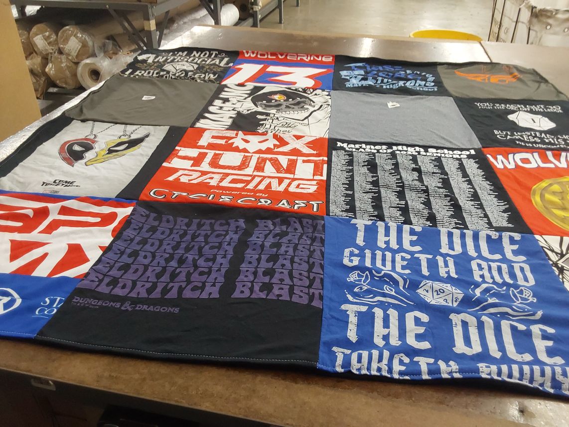 T-shirt quilt from marine high school by Jessica from FL
