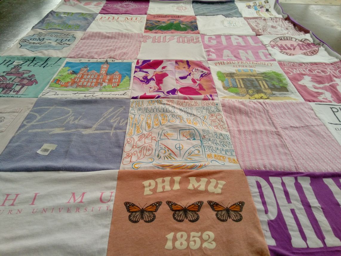 T-shirt quilt from eastern university by Donna from AL
