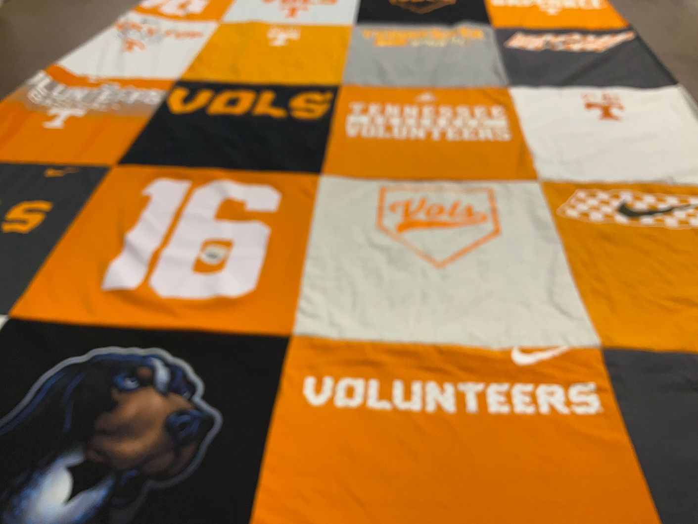 T-shirt quilt featuring tennessee volunteers by Tony from TX