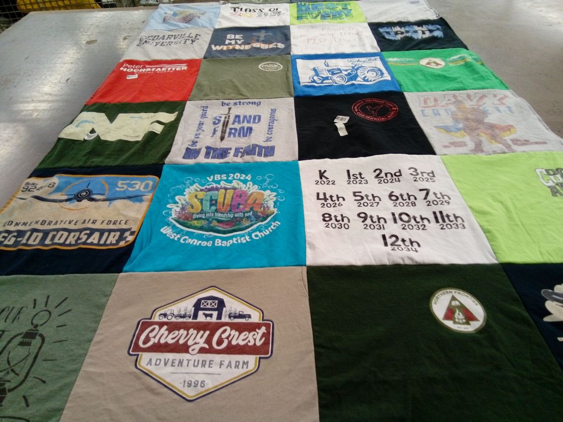 T-shirt quilt from cedarville university by Brittany from NC