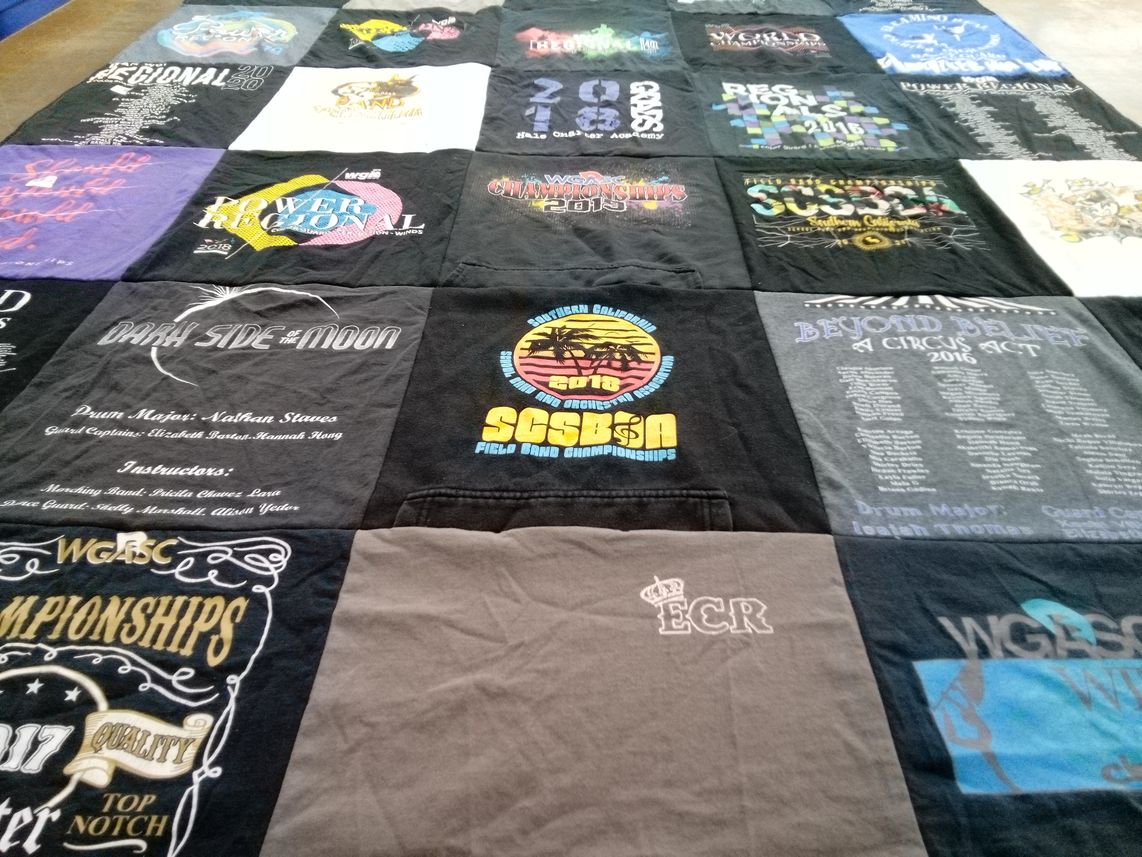 T-shirt quilt with band, drumline themes by Charlotte from CA