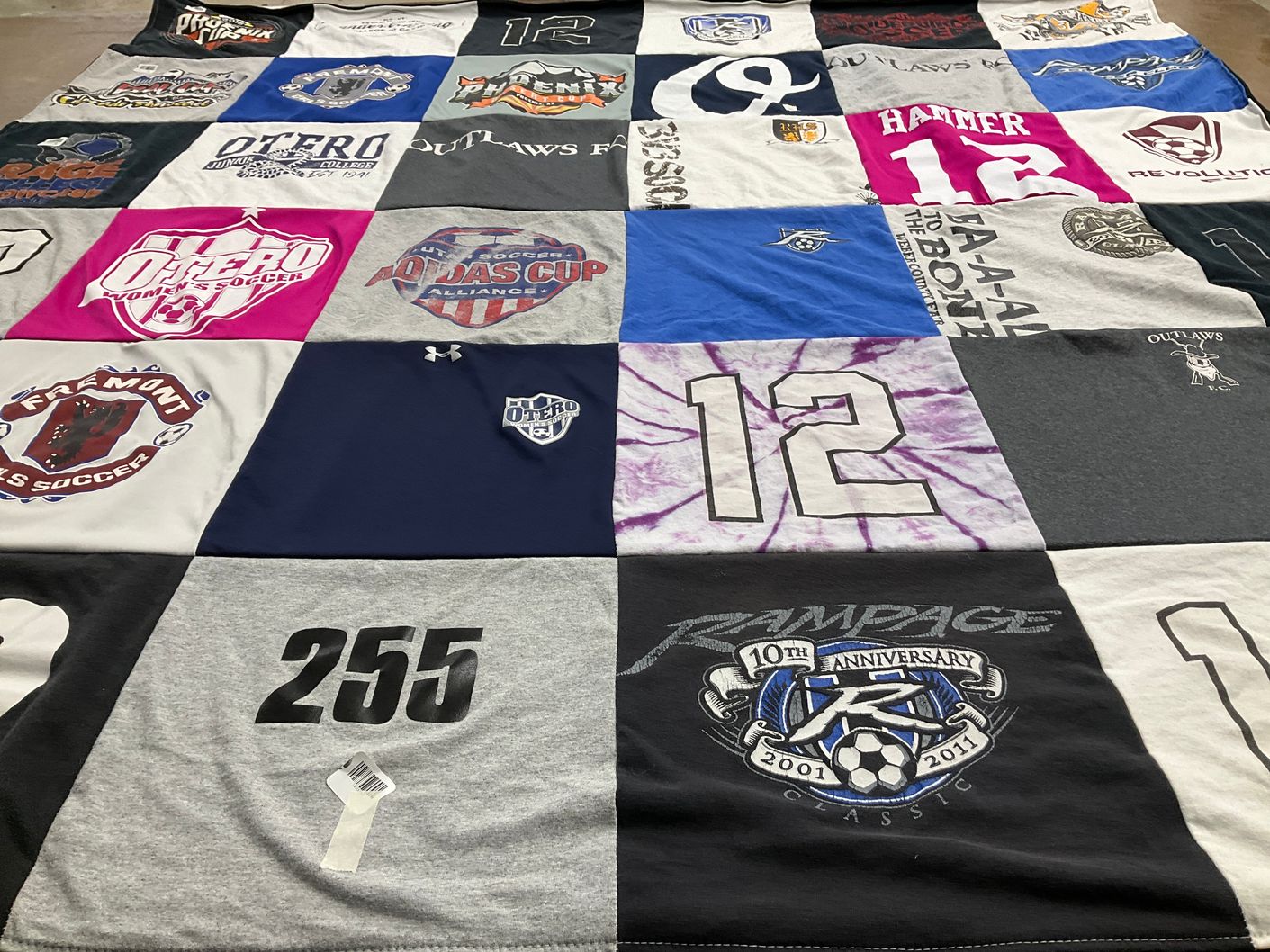 T-shirt quilt featuring otero outlaws by Alicia from UT