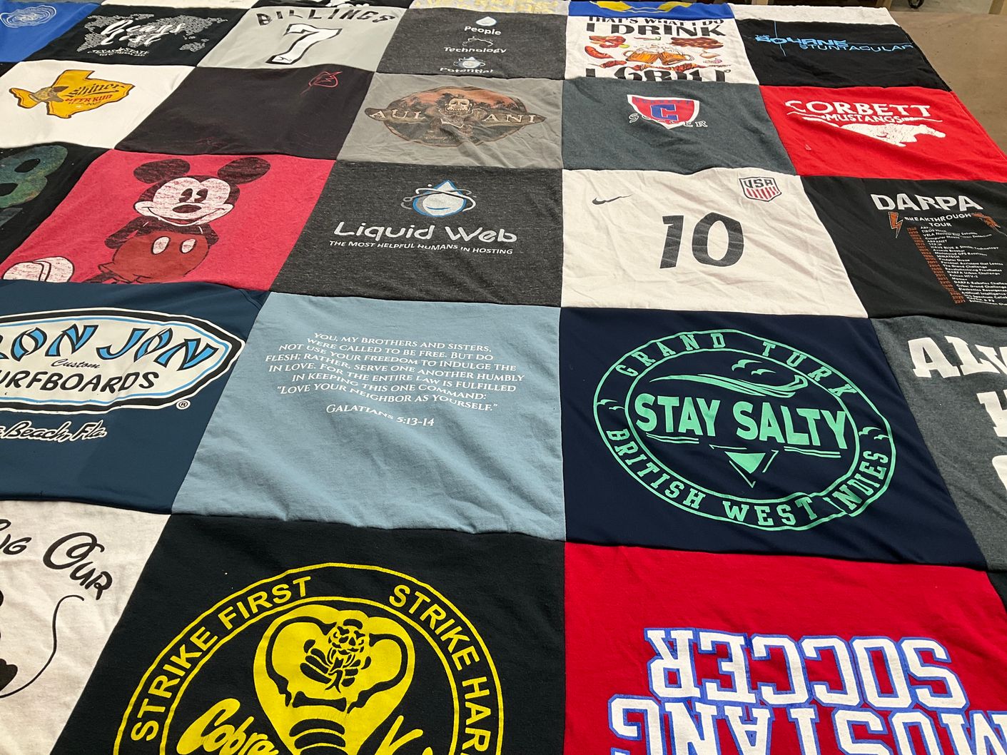T-shirt quilt featuring mustangs, soccer by Sandra from TX