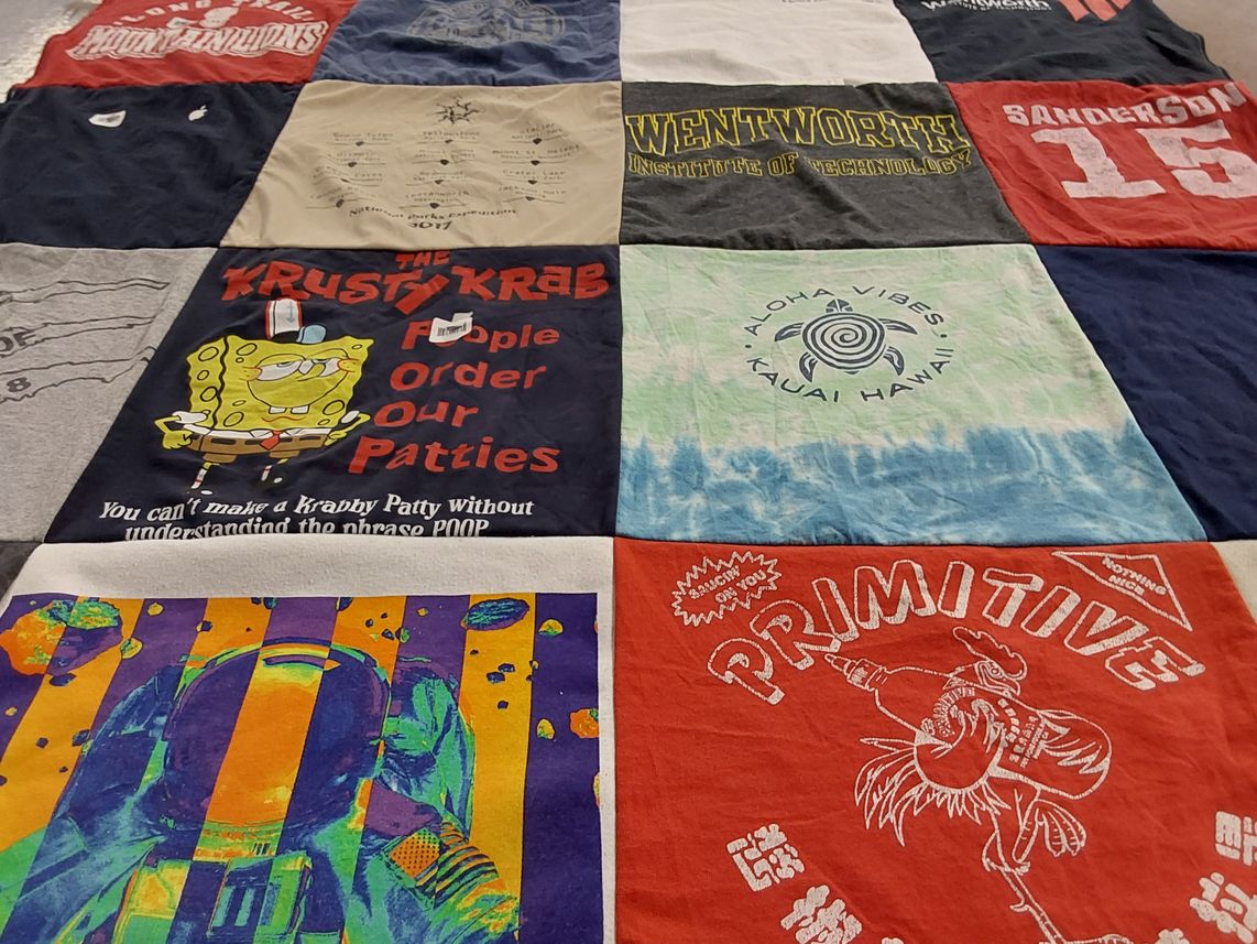 T-shirt quilt from wentworth institute of technology by Gregory from MA