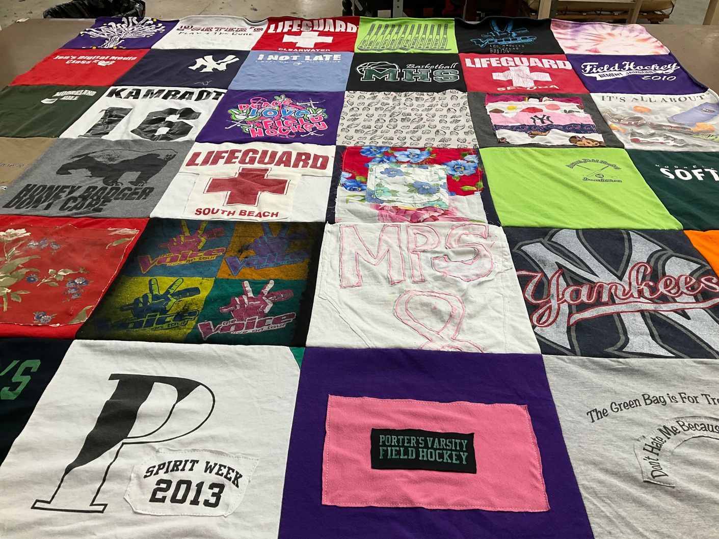 T-shirt quilt featuring new york yankees by annie from CT