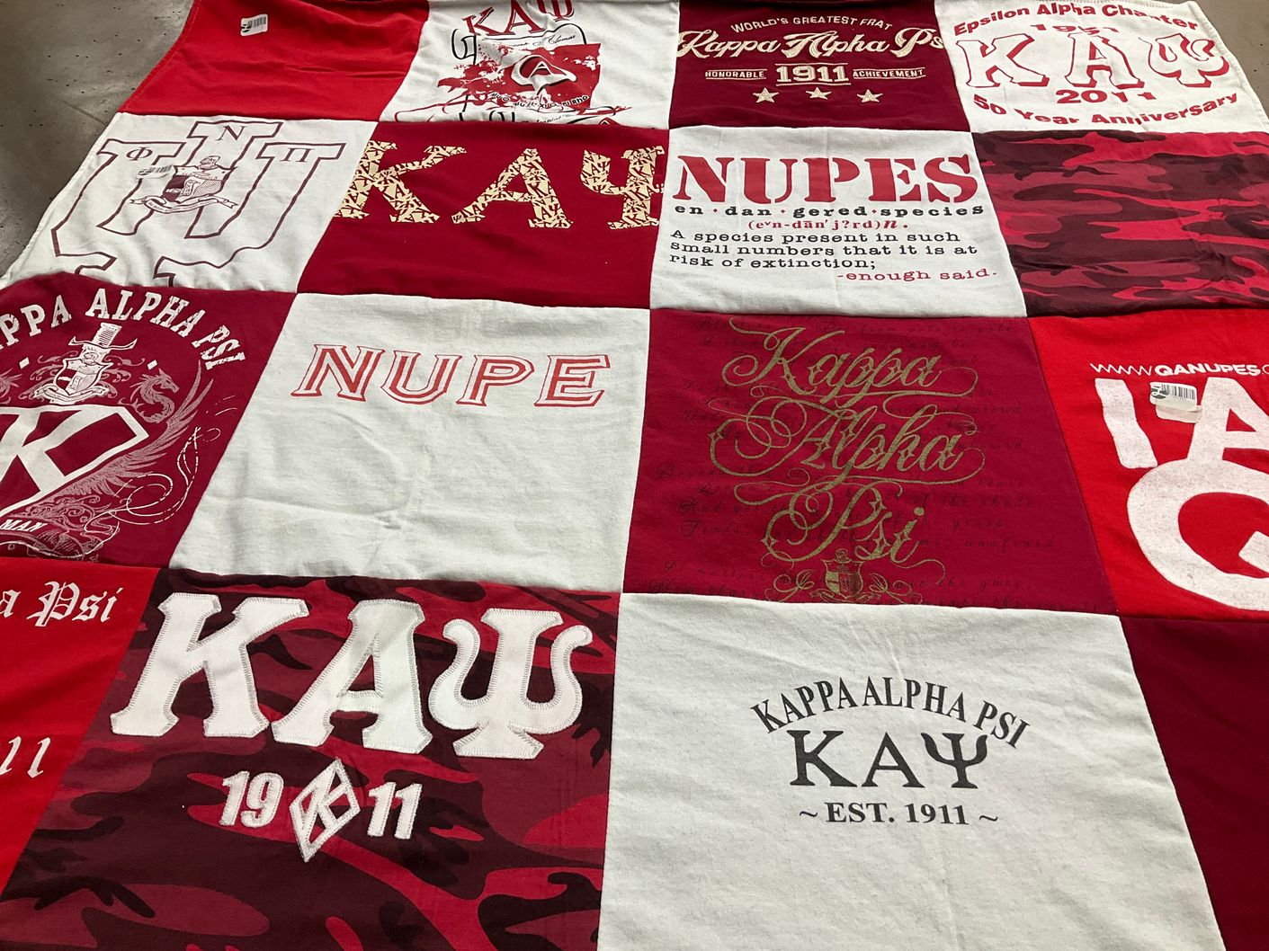 T-shirt quilt with fraternities, sororities themes by Troy from MD