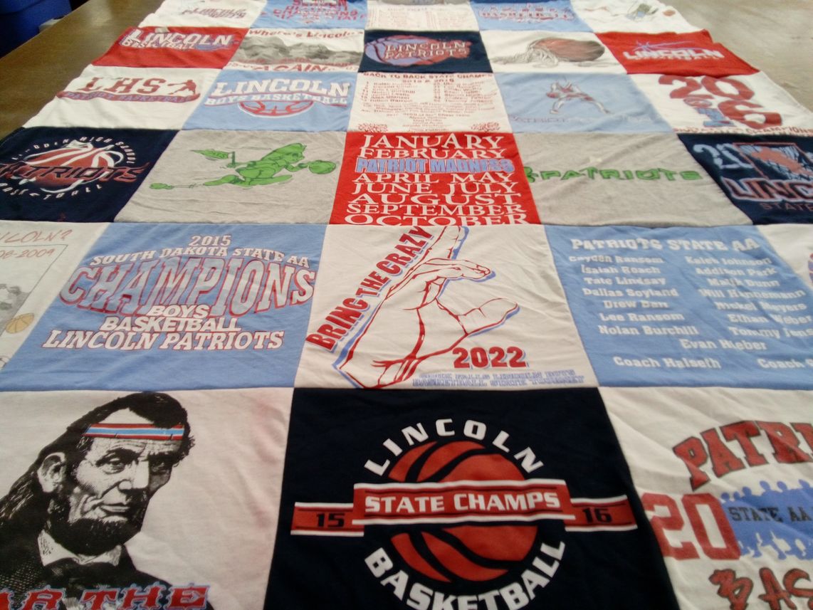 T-shirt quilt featuring lincoln patriots basketball by scott from SD