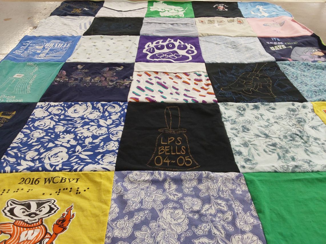 T-shirt quilt featuring wisconsin university badgers by Kirana from WI
