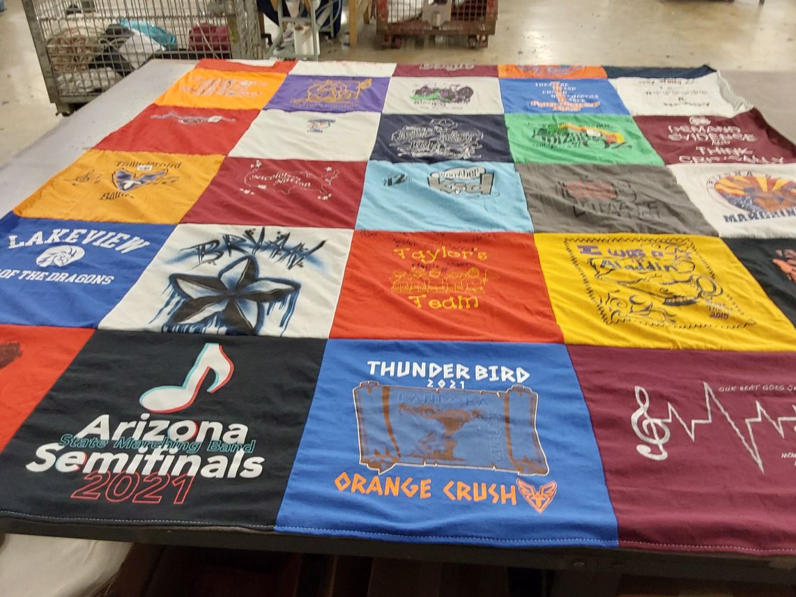 T-shirt quilt featuring orange crush by Dawn from AZ
