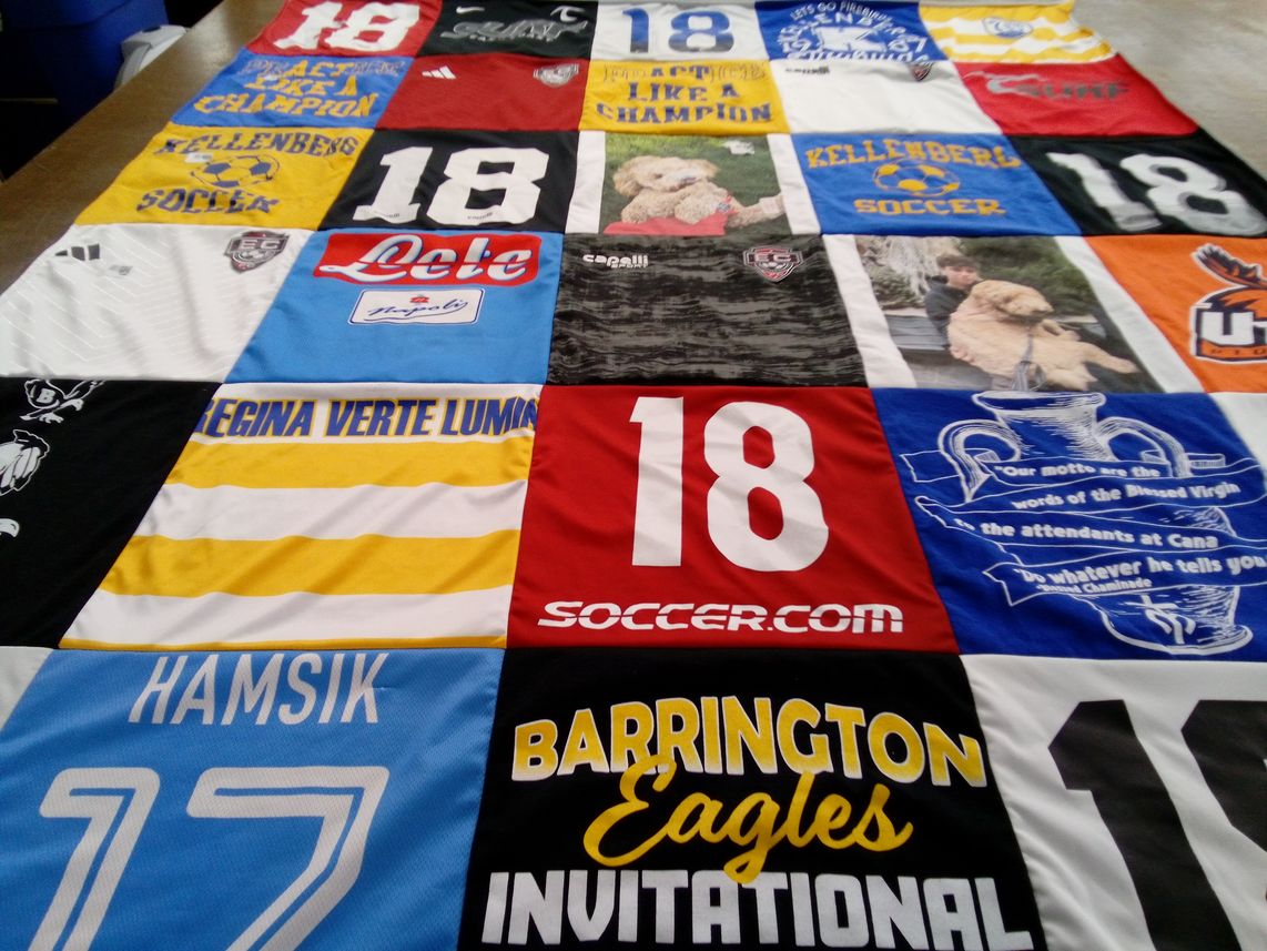 T-shirt quilt featuring barrington eagles by kristin from NY