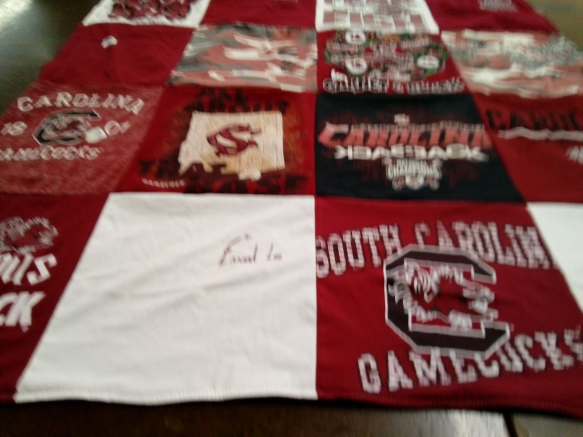 T-shirt quilt featuring south carolina gamecocks by Catherine from FL