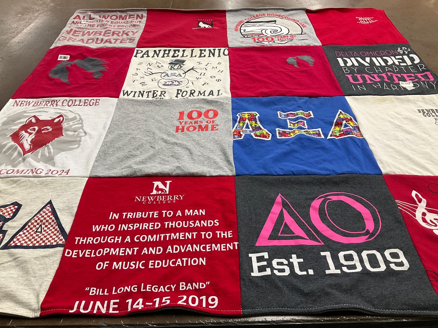 T-shirt quilt from newberry college by Catherine from FL