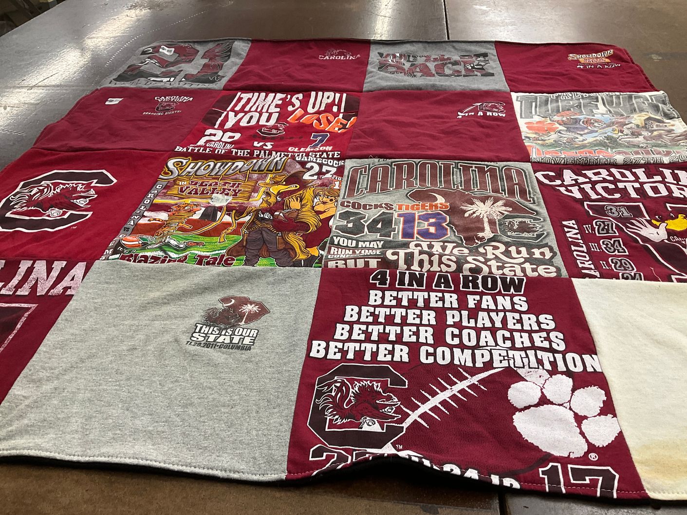 T-shirt quilt featuring university of south carolina gamecocks by Catherine from FL