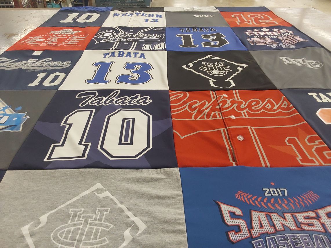 T-shirt quilt from cypress college by Ashlyn from CA