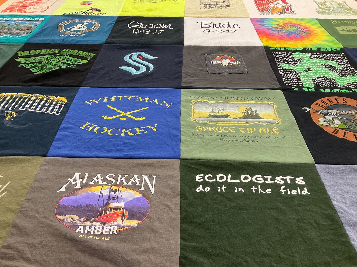 T-shirt quilt from whitman college by Sarah from AK