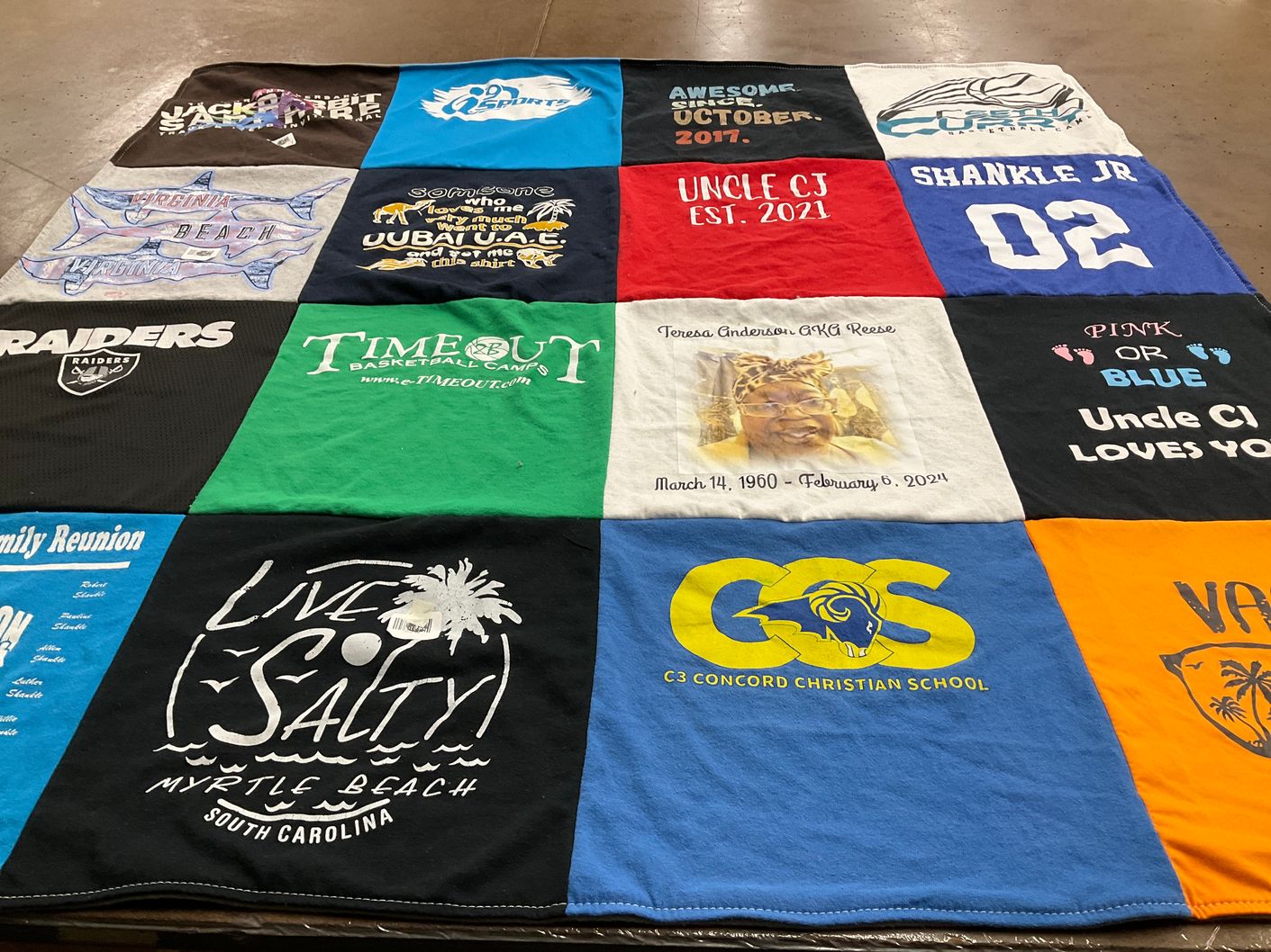 T-shirt quilt featuring raiders by LaToya from NC