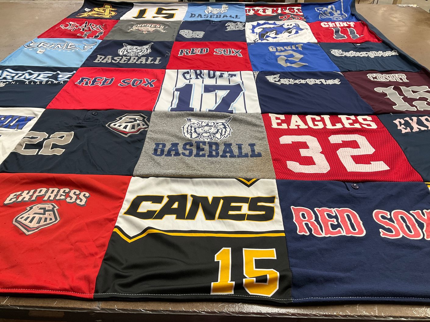 T-shirt quilt featuring canes, eagles by Danielle from AL