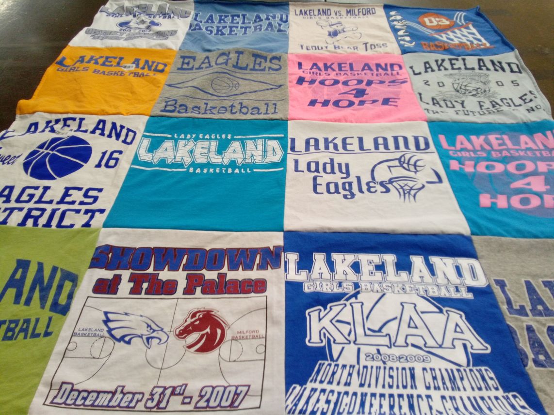 T-shirt quilt featuring lakeland lady eagles basketball by Michael from MI