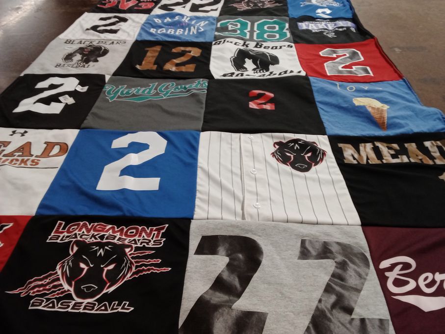 T-shirt quilt featuring longmont black bears baseball by Nicole from CO