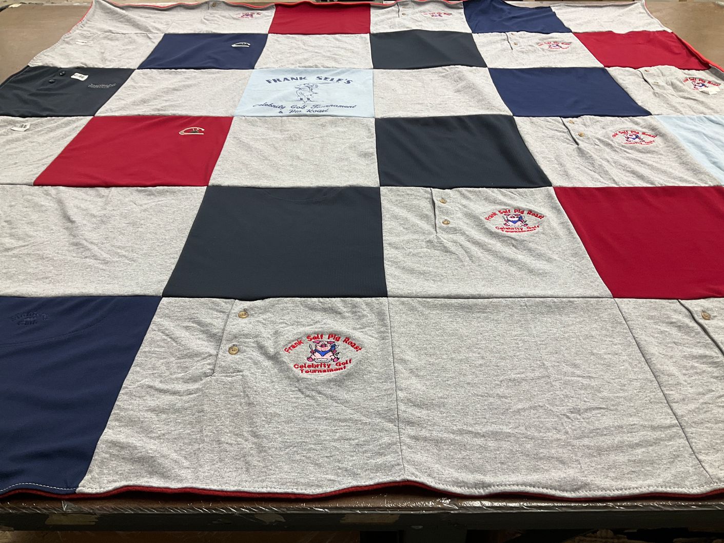 T-shirt quilt with golf themes by Susie from TX