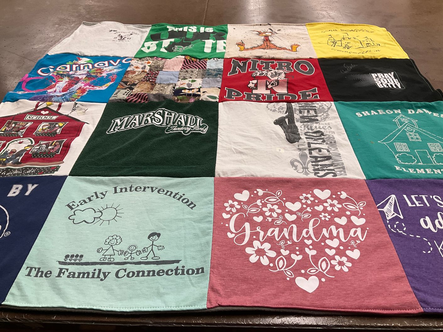 T-shirt quilt featuring nitro high school by sandra from WV