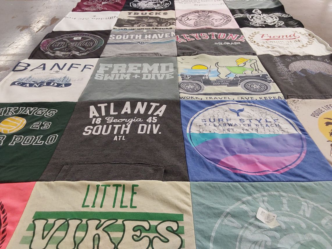 T-shirt quilt featuring vikings by Sharon from IL