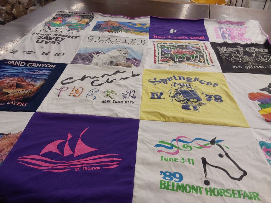 T-shirt quilt with travel, nature themes by Marilyn from NJ