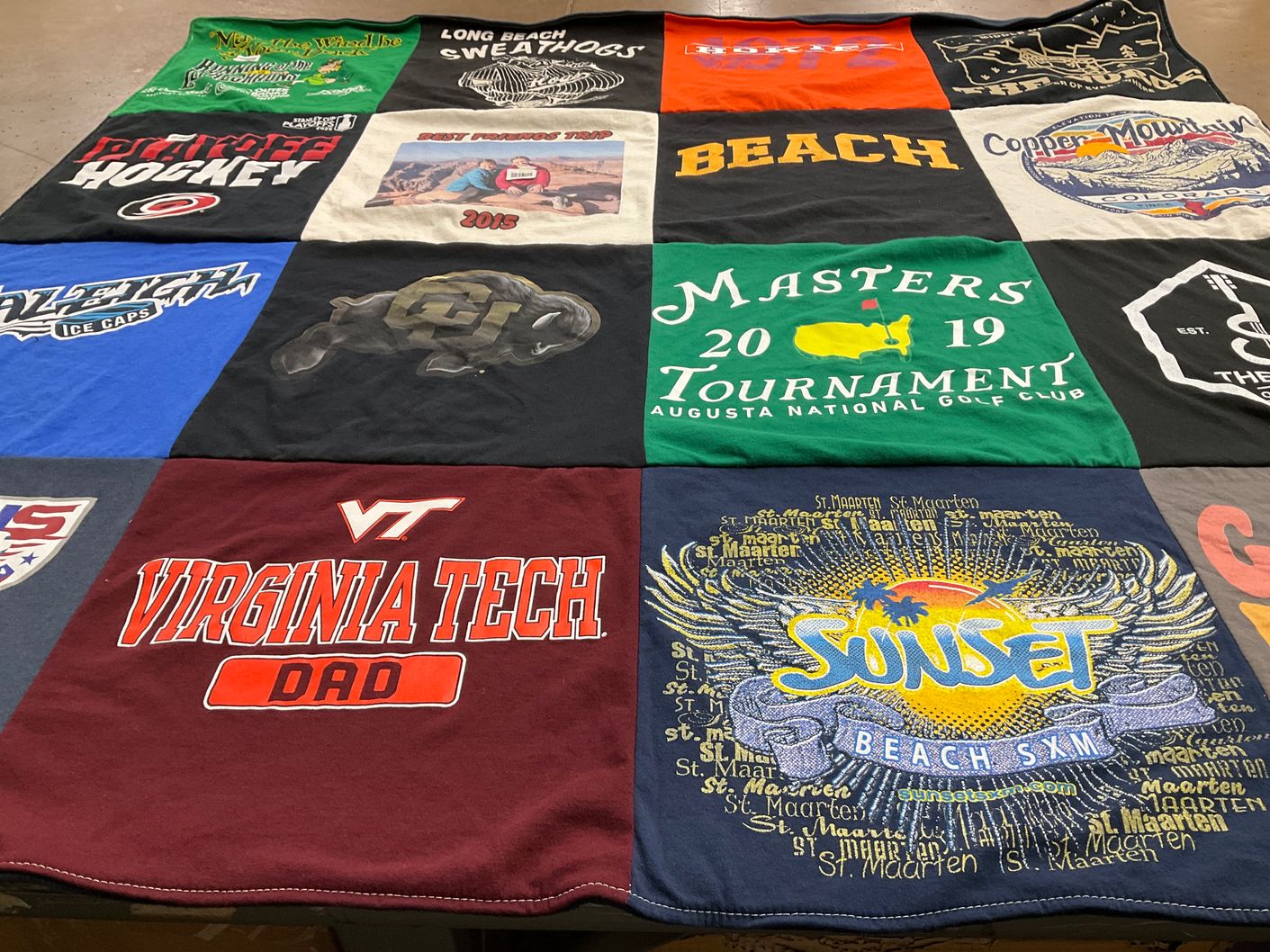 T-shirt quilt from virginia tech university by Will from NC