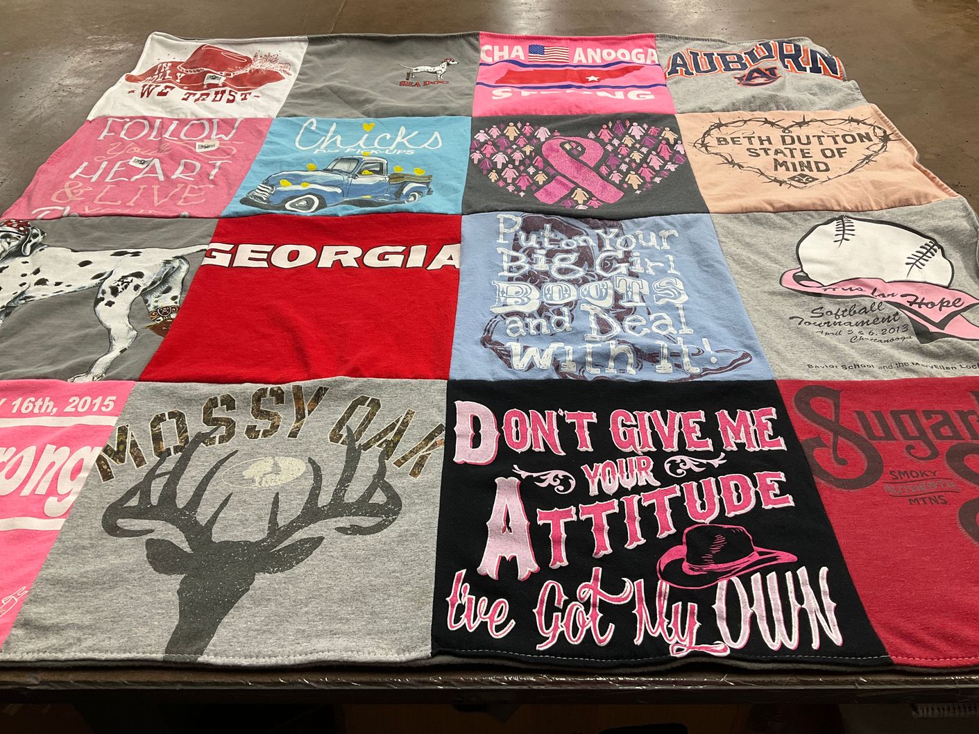 T-shirt quilt from auburn university, georgia by Karen from TN