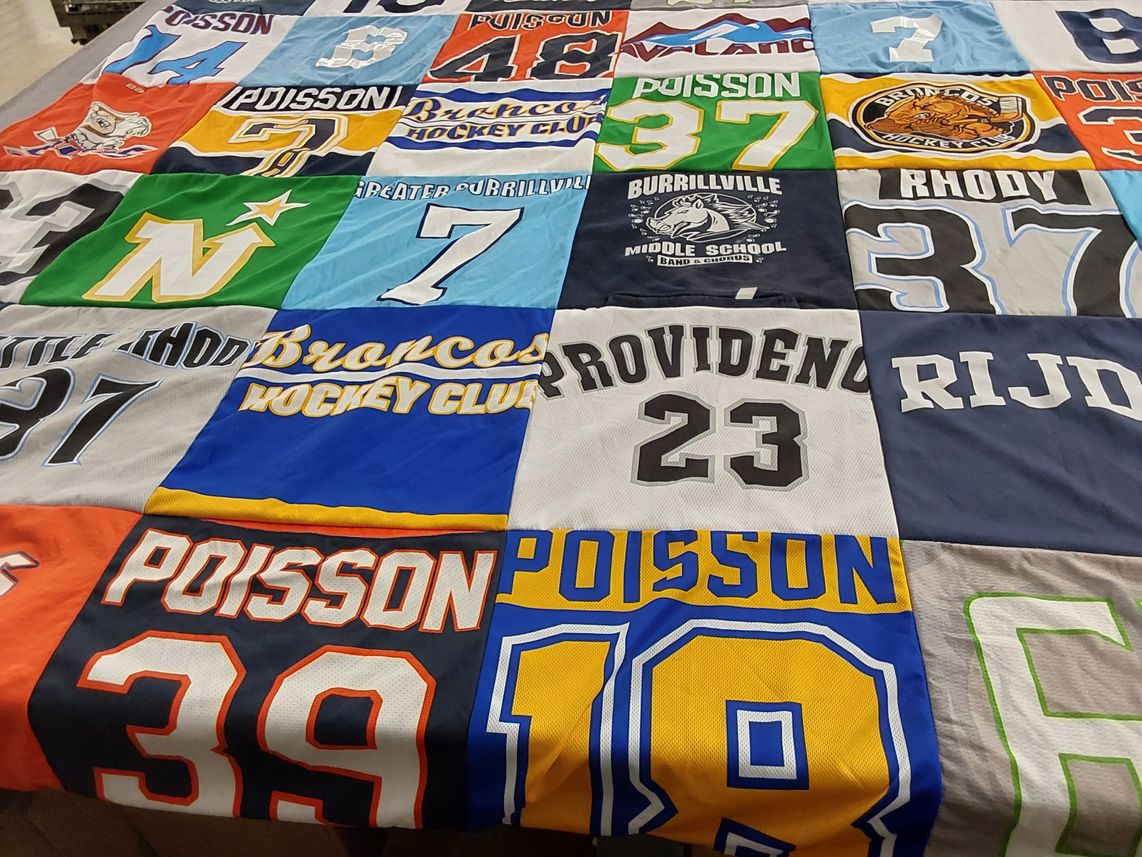 T-shirt quilt featuring broncos hockey club by Jen from RI