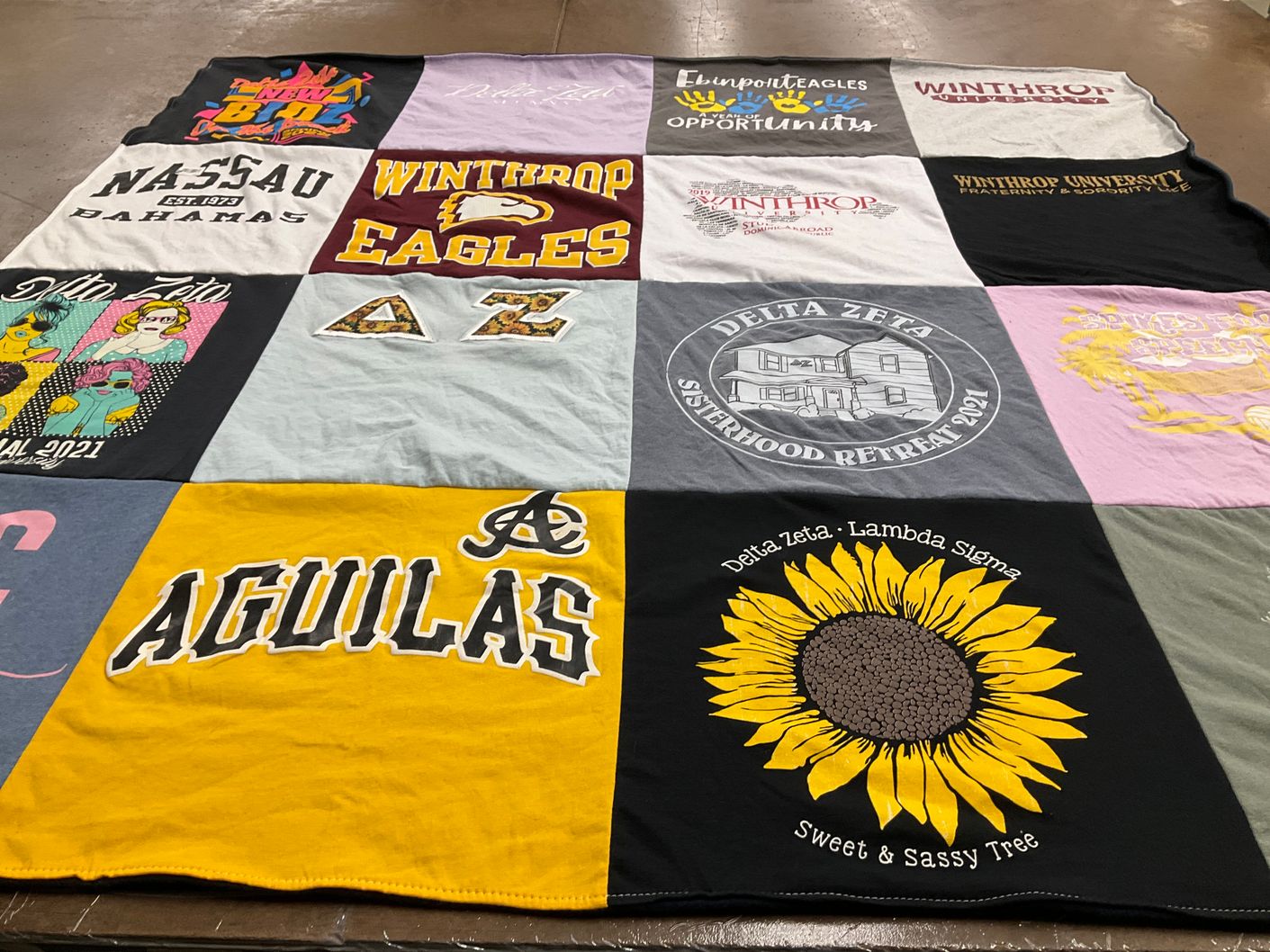T-shirt quilt from winthrop university by Madeline from SC