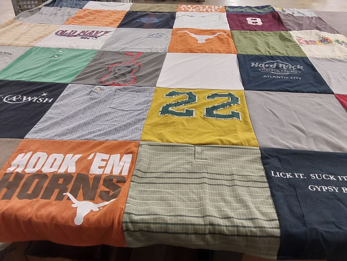 T-shirt quilt from the university of texas at austin by Lindsay from NJ