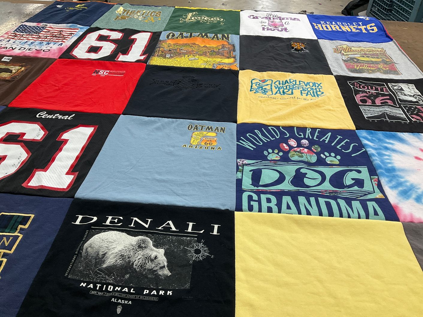 T-shirt quilt featuring kearsley high school hornets by Kim from MI