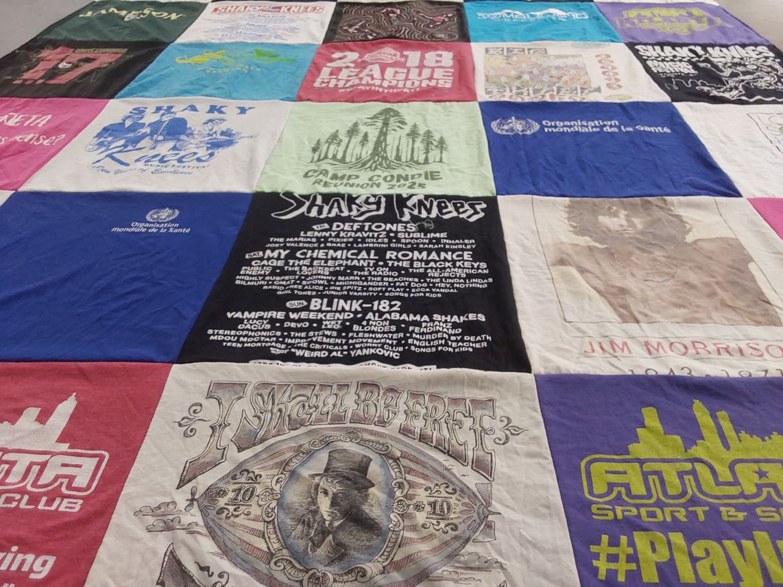 T-shirt quilt with music, festivals themes by Brian from GA