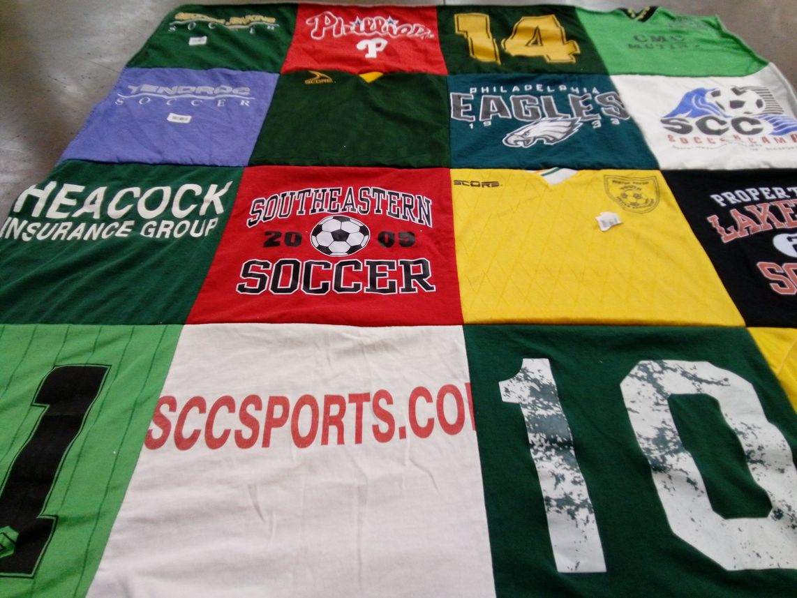 T-shirt quilt featuring philadelphia eagles by Jim from FL