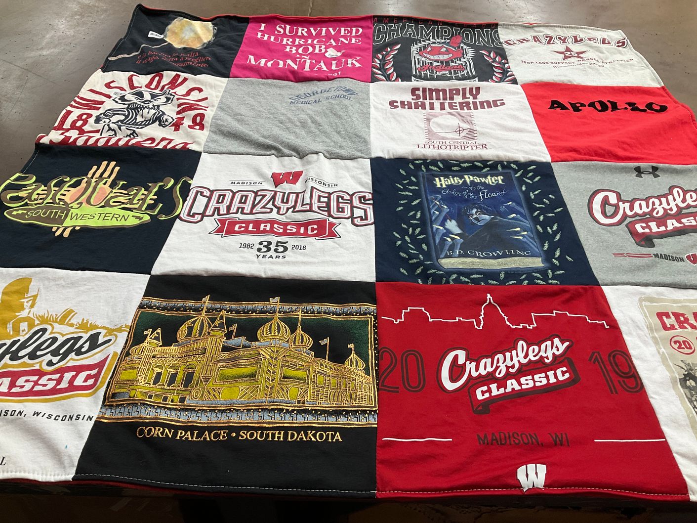 T-shirt quilt from university of wisconsin madison by Brian from WI