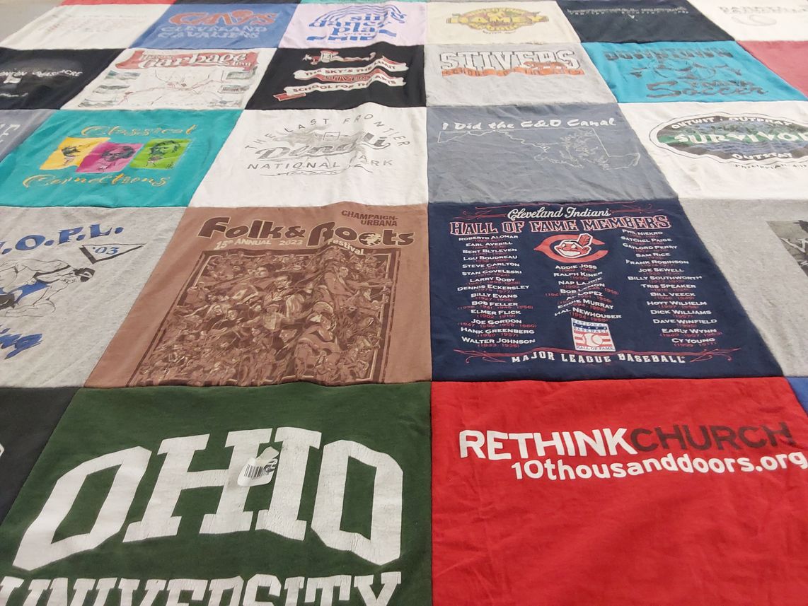 T-shirt quilt from ohio university by Lois from OH