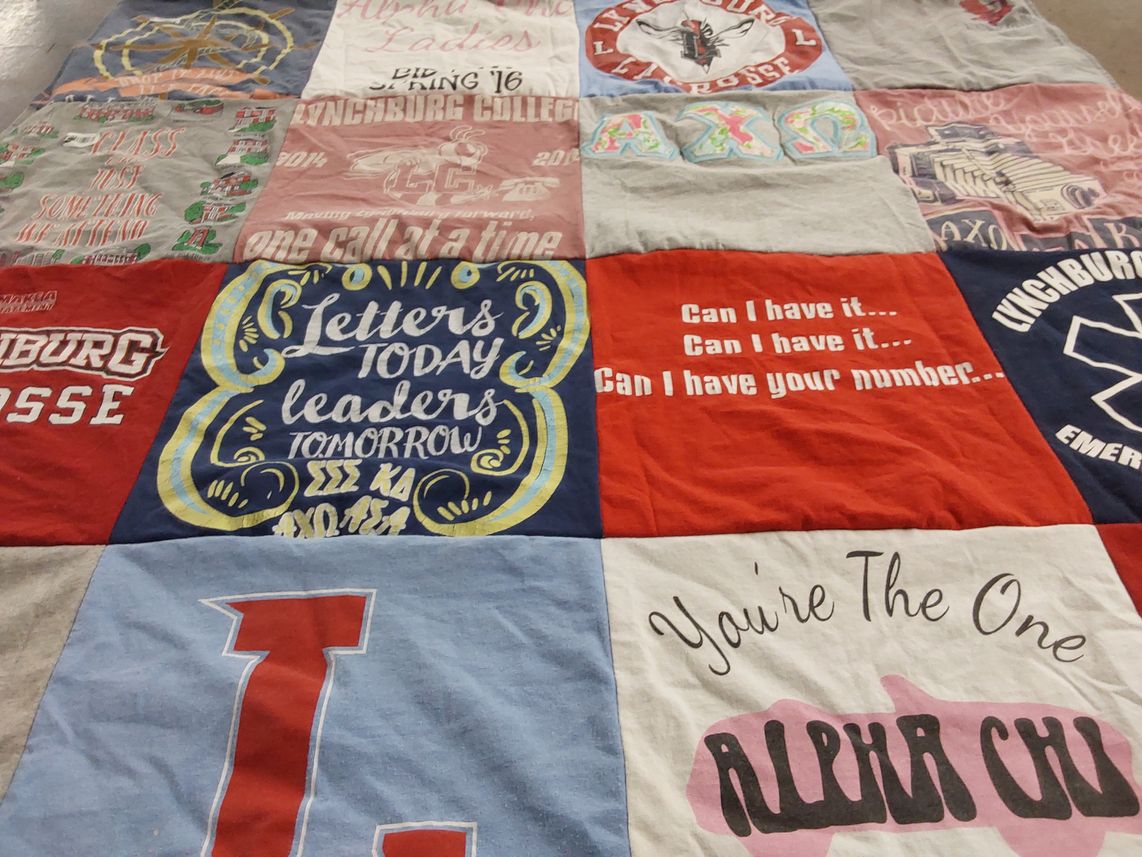 T-shirt quilt featuring lynchburg lacrosse by Taylor from MD