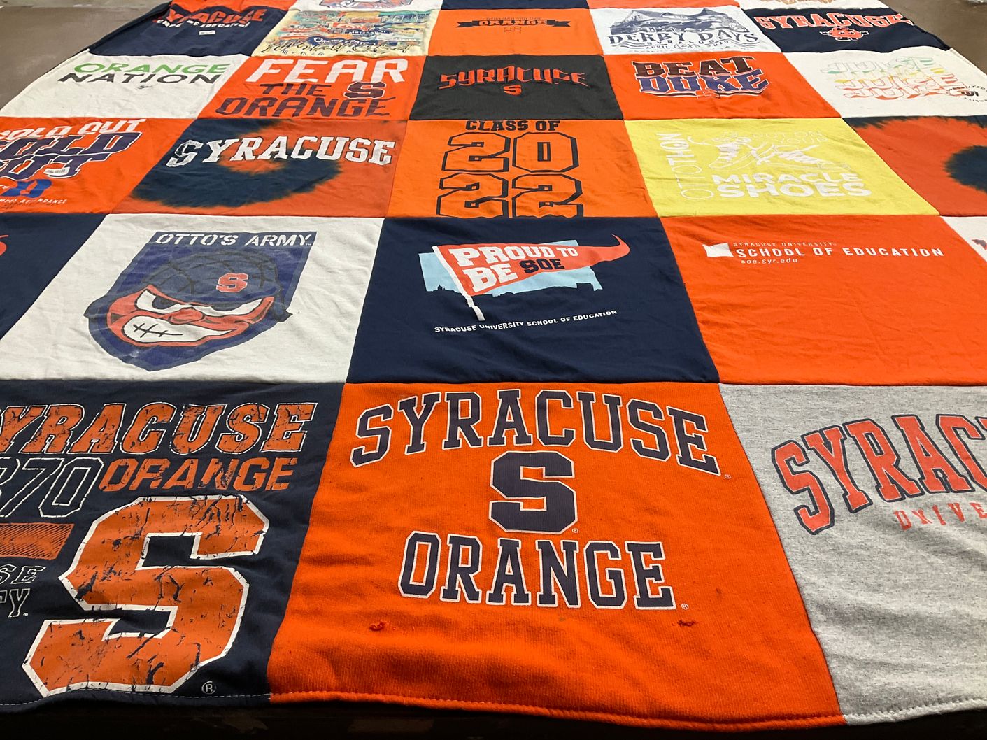 T-shirt quilt featuring syracuse orange by Olivia from NJ