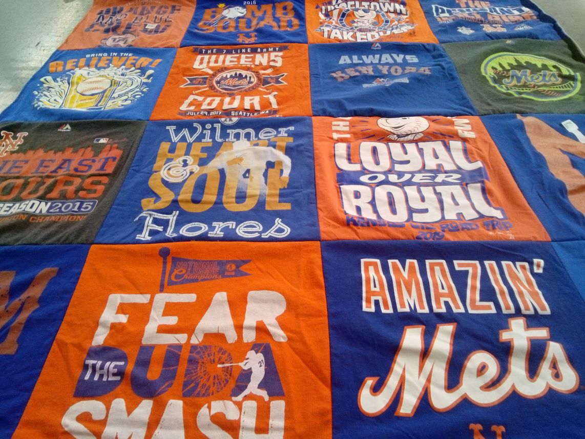 T-shirt quilt featuring new york mets by Cory from FL