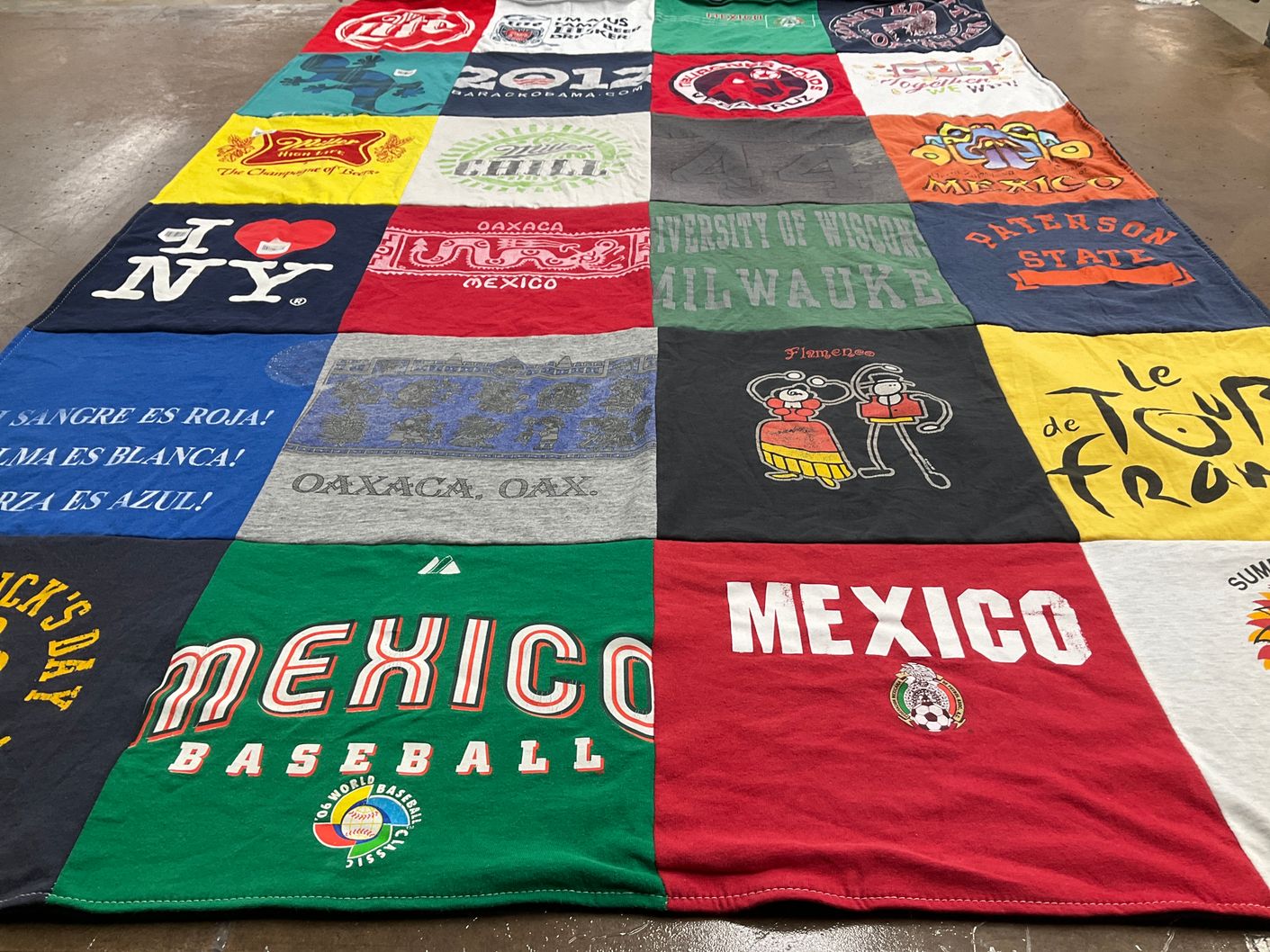 T-shirt quilt from university of wisconsin milwaukee by Laura from WI