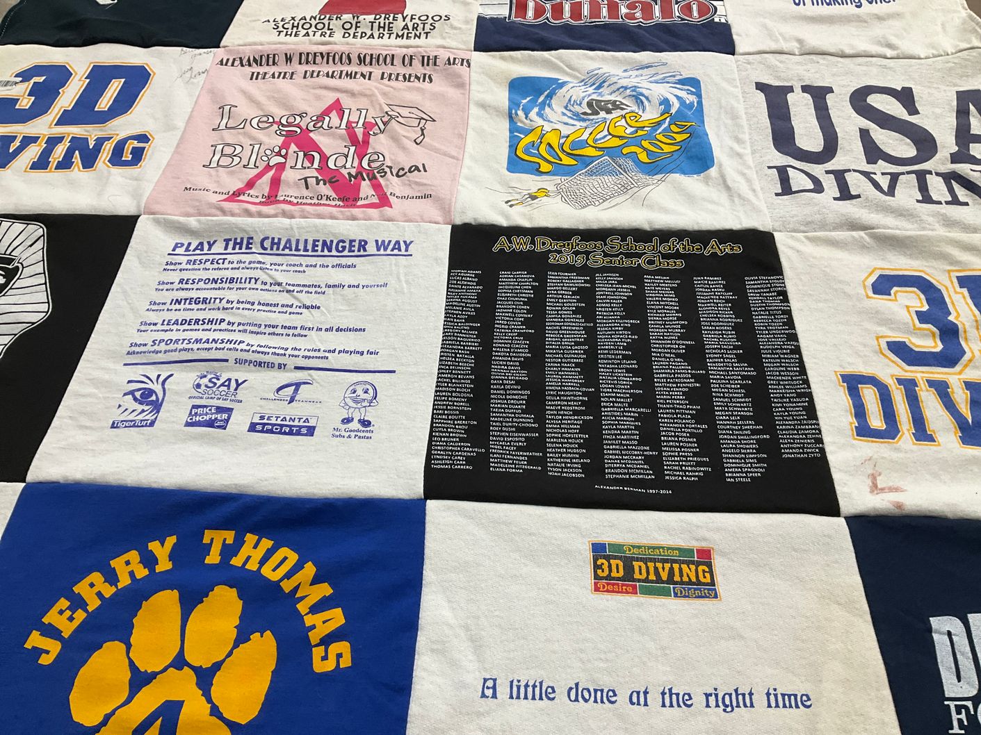 T-shirt quilt from a.w. dreyfoos school of the arts by Diane from FL