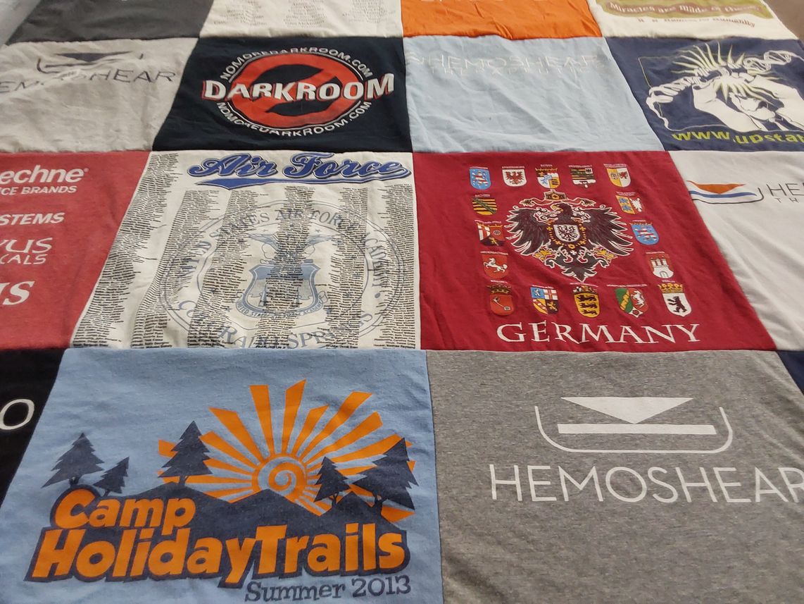 T-shirt quilt with photography, military themes by Dave from VA