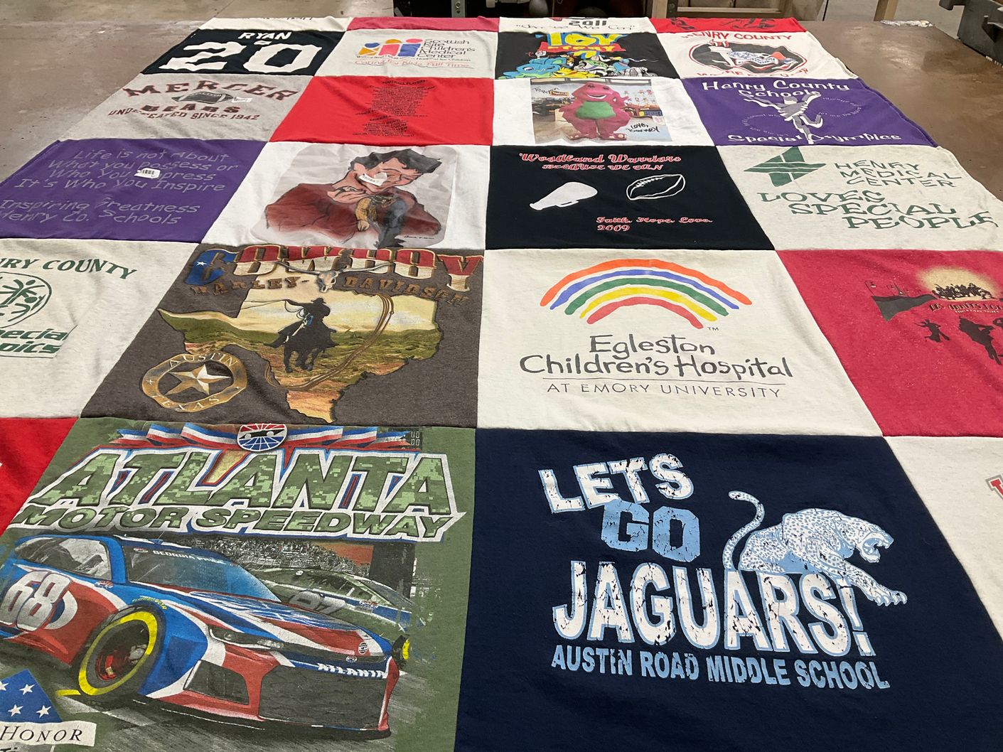 T-shirt quilt from emory university, austin road middle school by Deborah from GA