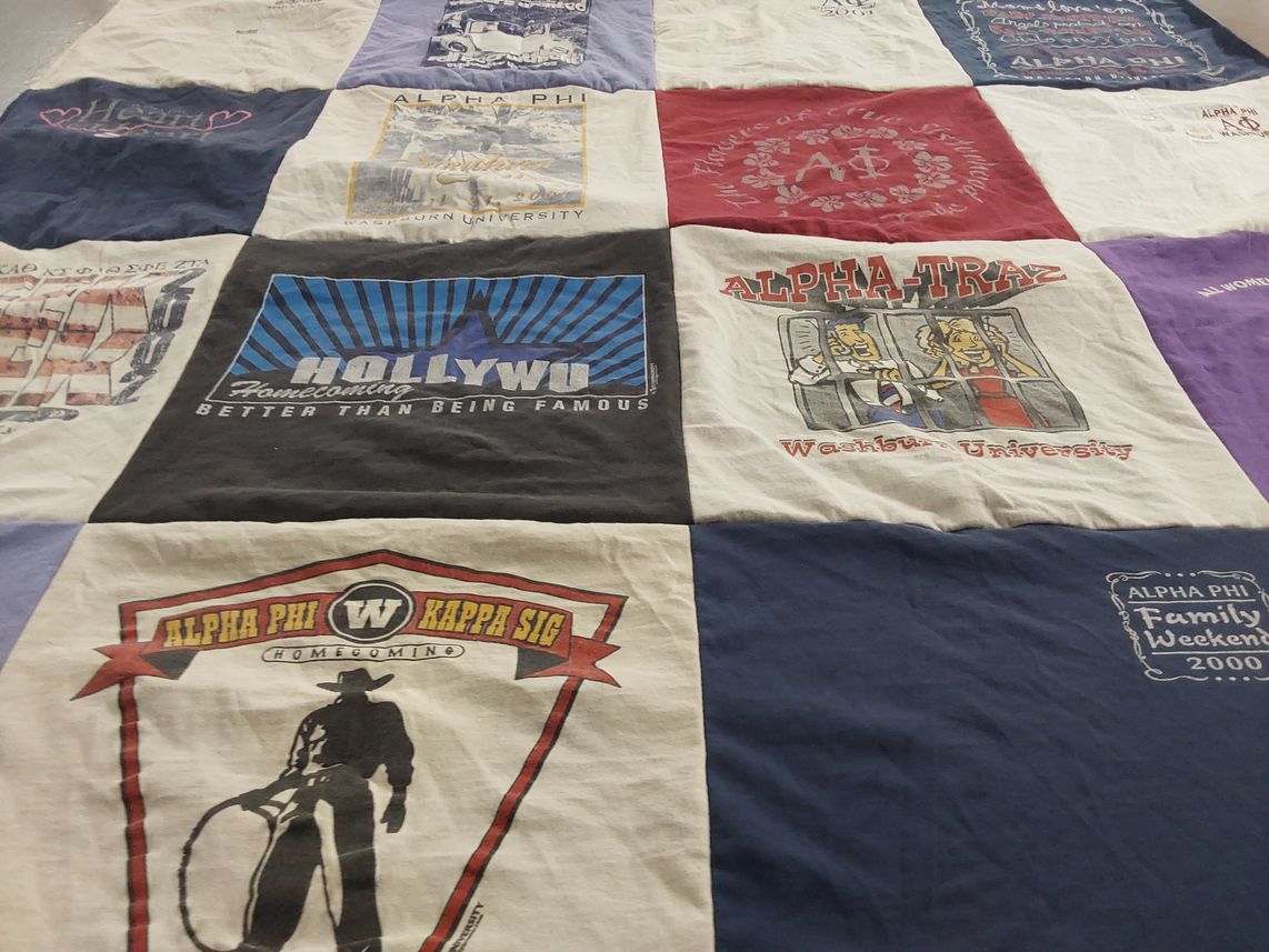 T-shirt quilt from washburn university by Erin from KS