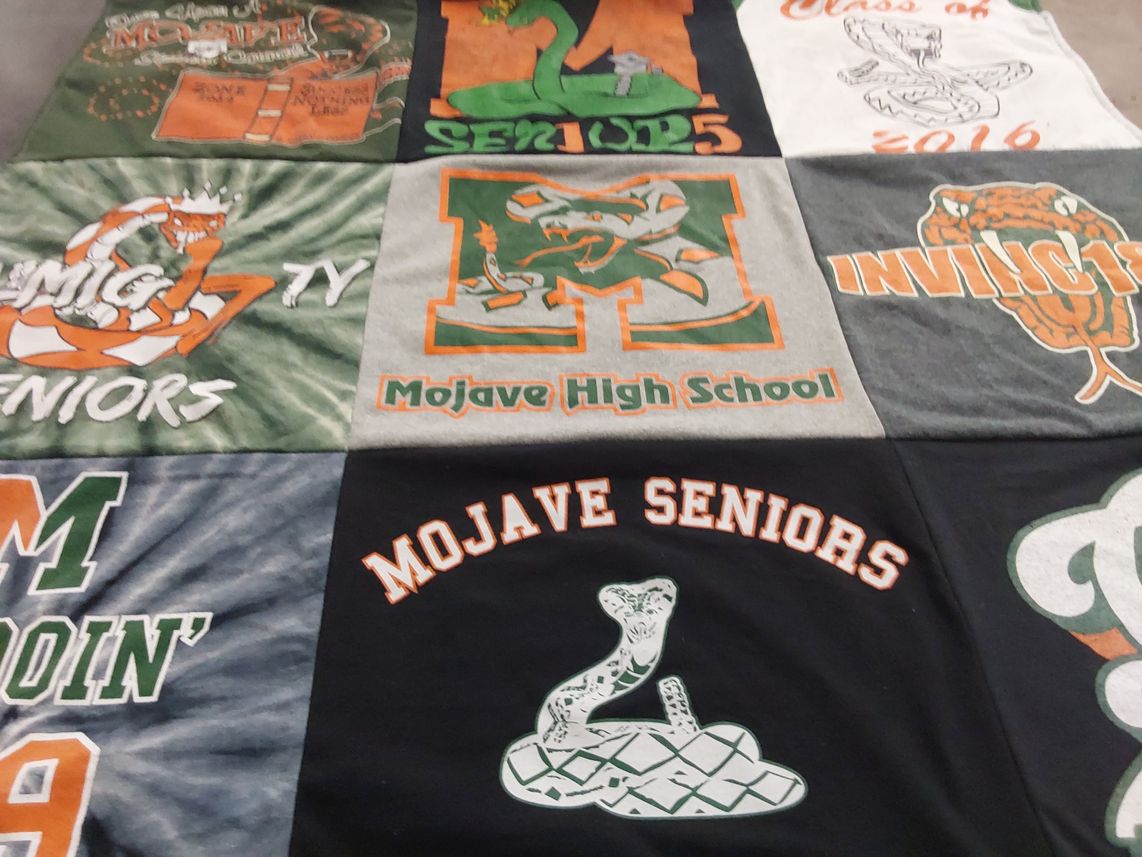 T-shirt quilt from mojave high school by Kayla from NV