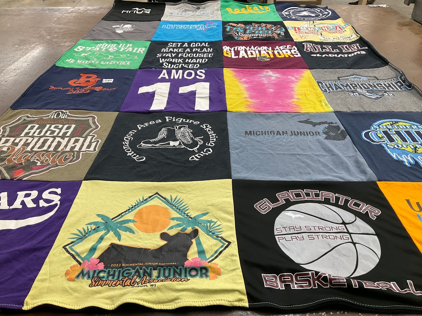 T-shirt quilt featuring ontotonagon area gladiators, gladiators by Theresa from MI