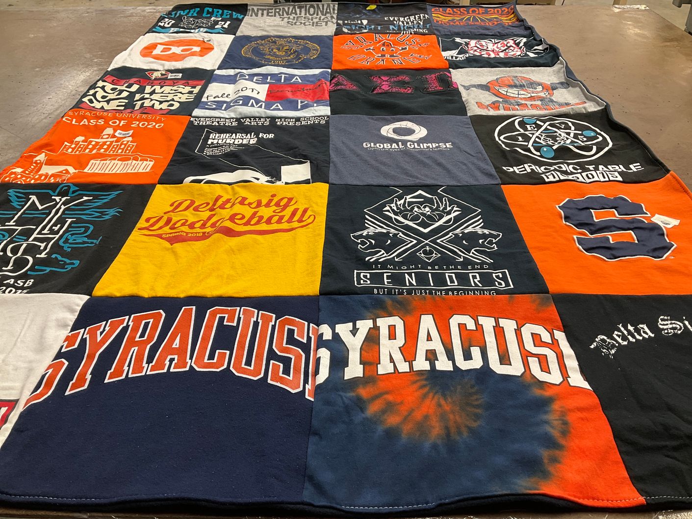 T-shirt quilt from syracuse university by Sandhya from CA