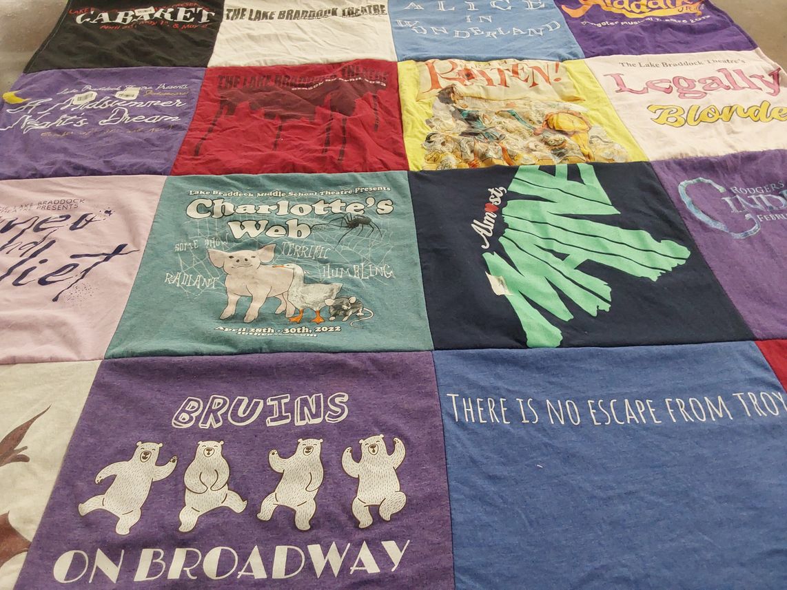 T-shirt quilt from lake braddock high school by Cathy from VA